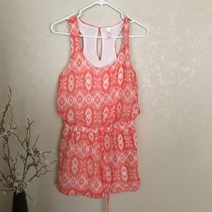 Xhilaration pink and white romper